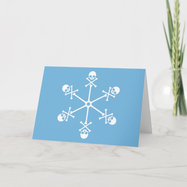 Skull Snowflakes Feiertagskarte (Vorderseite)