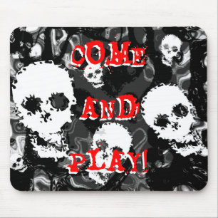 Skull Specters B&W 'Come and Play' Mousepad