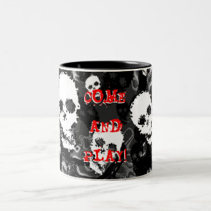 Skull Specters B&W 'Come and Play' zweifarbige Tas Tasse
