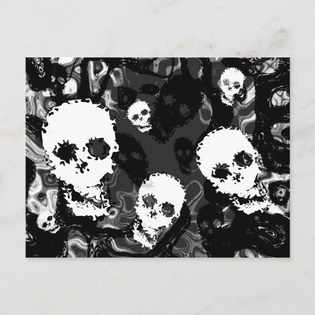 Skull Specters B&W Postkarte (Vorderseite)