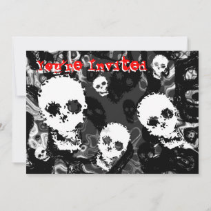 Skull Specters B&W red 'You re Invited' Einladung