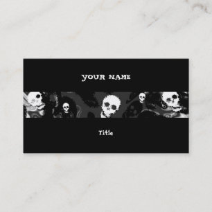 Skull Specters B & W Streifen horizontale schwarze Visitenkarte