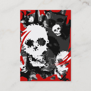 Skull Specters B & W Visitenkarte Roter Kubby