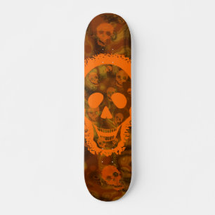 Skull Specters Big Skull Orange Skateboard