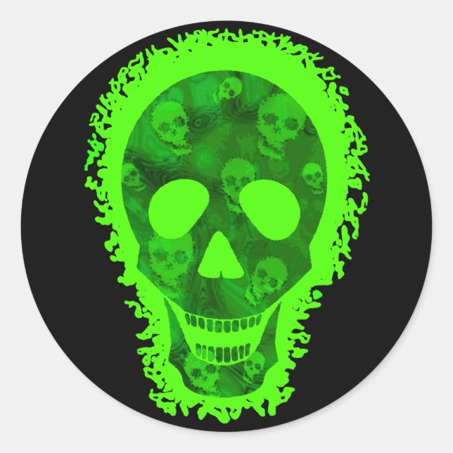 Skull Specters Big Skull rund Aufkleber (Vorderseite)