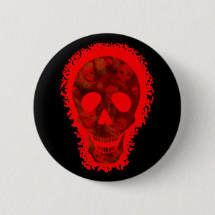 Skull Specters Großer Schädelroter Knopf Button