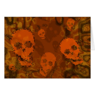 Skull Specters Orange Grüße Karte