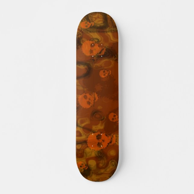 Skull Specters Orange Skateboard (Vorne)