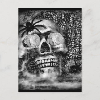 Skull-Spider und Rose-2012 Postkarte
