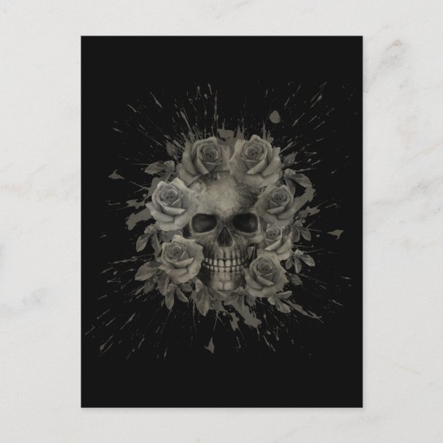 SKULL SPLASH BOUQUET POSTKARTE (Vorderseite)
