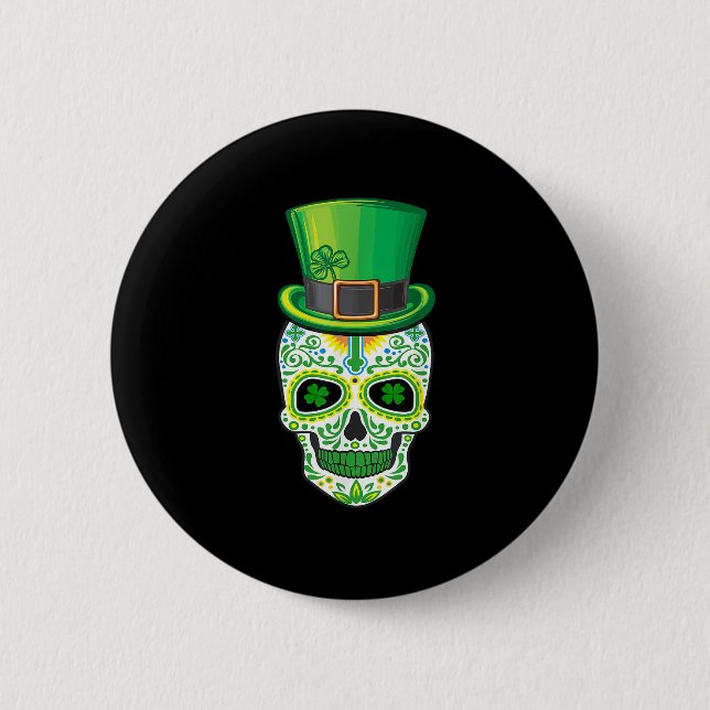 Skull St Patricks Day Irish Funny Saint Patricks D Button (Vorderseite)