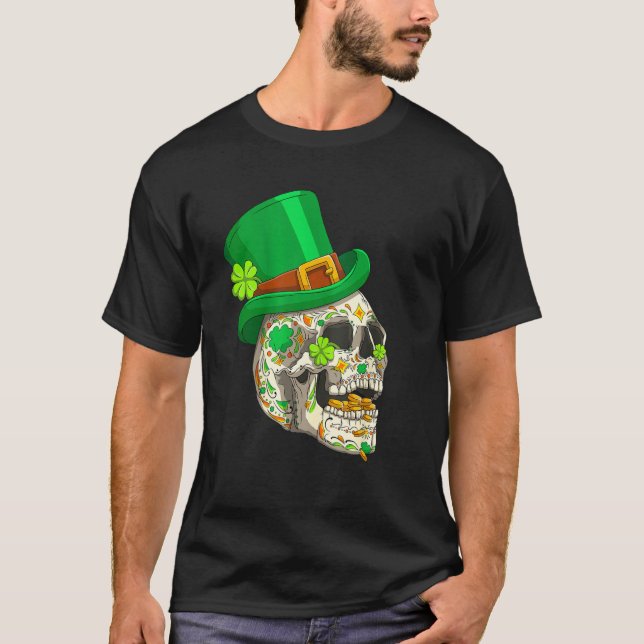 Skull St Patricks Day Irish Saint Patricks Day of  T-Shirt (Vorderseite)
