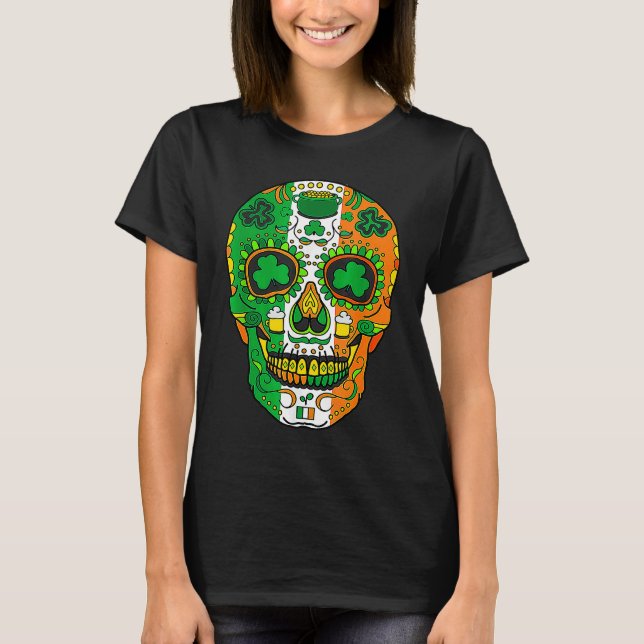 Skull St Patricks Day Irish  Saint Patricks Day of T-Shirt (Vorderseite)