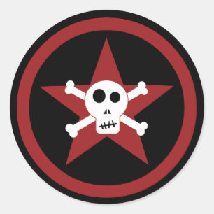 Skull & Star Classic Round Sticker