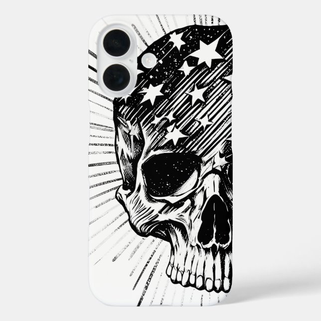 Skull & Stars II iPhone 16 Hülle (Rückseite)