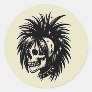 "SKULL & STARS" RUNDER AUFKLEBER