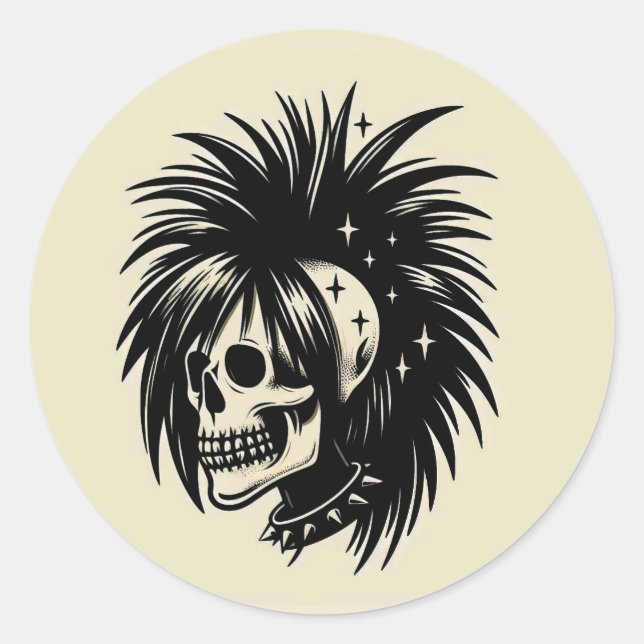 "SKULL & STARS" RUNDER AUFKLEBER (Vorderseite)