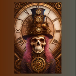 Skull Steampunk with clock tissue paper v1 Seidenpapier