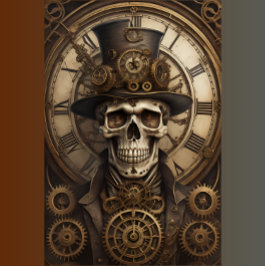 Skull Steampunk with clock tissue paper v4 Seidenpapier