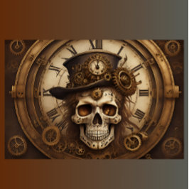 Skull Steampunk with clock tissue paper v5 Seidenpapier