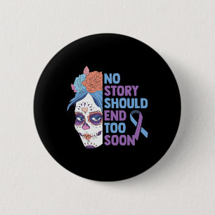 Skull Sunflower Suicide Bewusstsein Psychiater Button