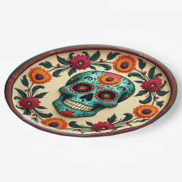 💀 🎉 Skull Swirl Serveware, die Día de los Muerto Pappteller