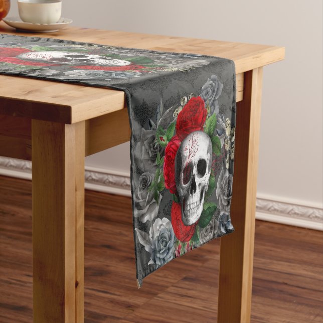 Skull Table Runner Kurzer Tischläufer (Beispiel)