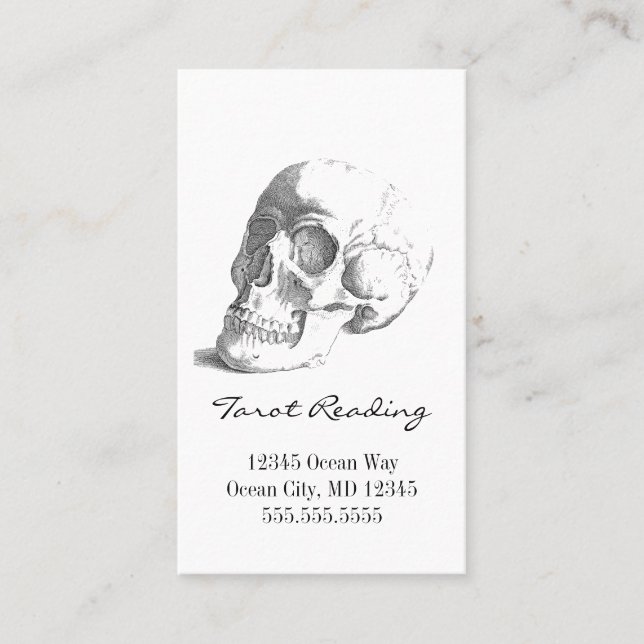 Skull-Tarot-Visitenkarte Visitenkarte (Vorderseite)