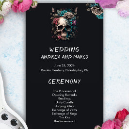 Skull Tattoo Rock and Roll Gothic Wedding Program