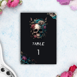 Skull Tattoo Rock and Roll Gothic Wedding Tischnummer
