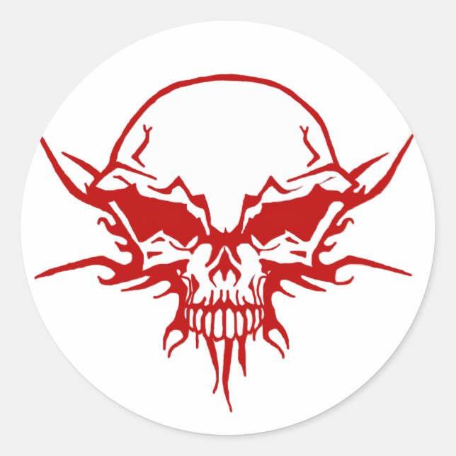 Skull Tattoo Runder Aufkleber (Vorderseite)
