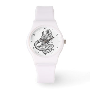 Skull - Teufelskopf mit Schlange Armbanduhr