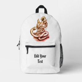 Skull - Teufelskopf mit Schlange Bedruckter Rucksack