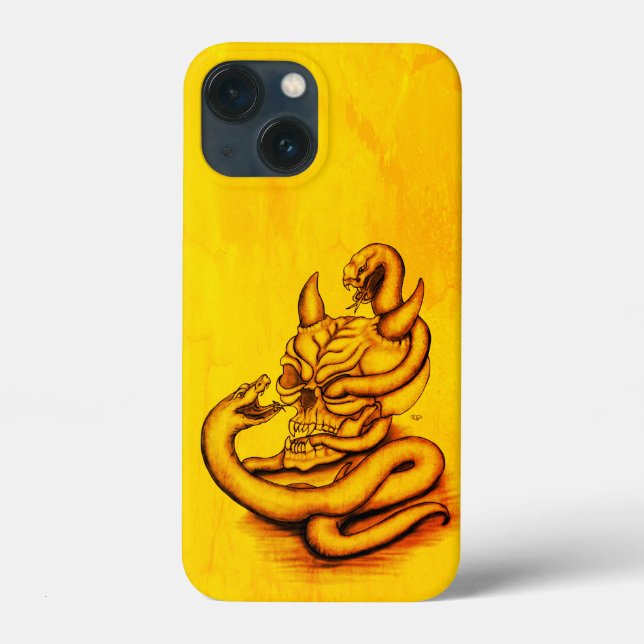 Skull - Teufelskopf mit Schlange Case-Mate iPhone Hülle (Rückseite)