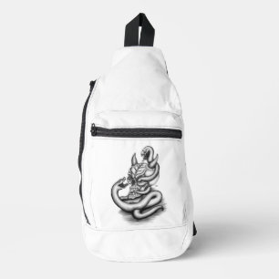 Skull - Teufelskopf mit Schlange Crossbody Bag