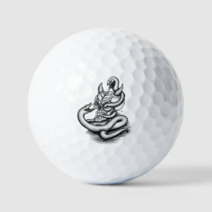 Skull - Teufelskopf mit Schlange Golfball
