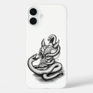 Skull - Teufelskopf mit Schlange iPhone 16 Plus Hülle