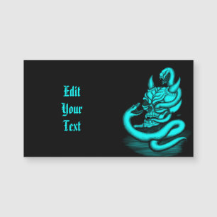 Skull - Teufelskopf mit Schlange Magnetkarte