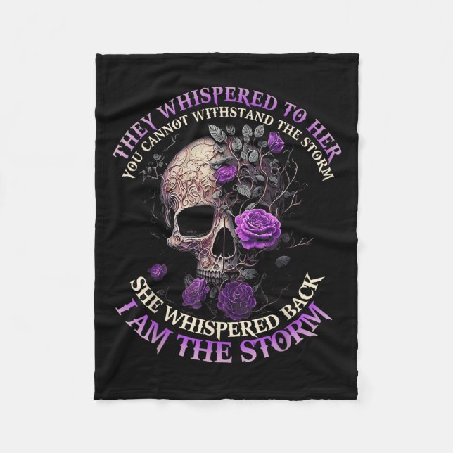 Skull They Whispered To Her You Can't With Stand T Fleecedecke (Vorderseite)