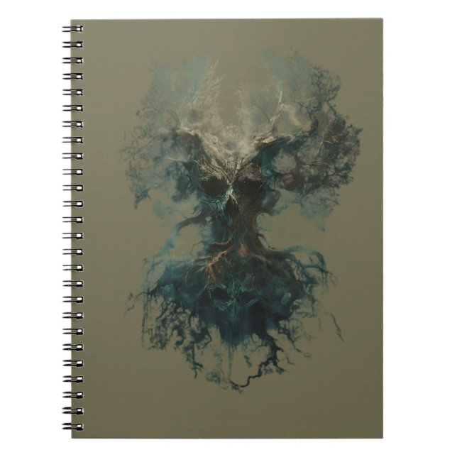 Skull Tree Surreal Dark Nature Notebook Notizblock (Vorderseite)
