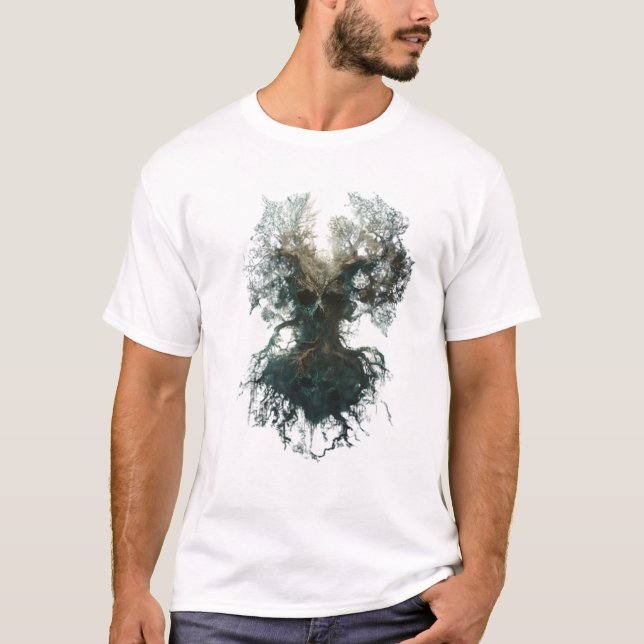 Skull Tree Surreal Dark Nature T-Shirt (Vorderseite)