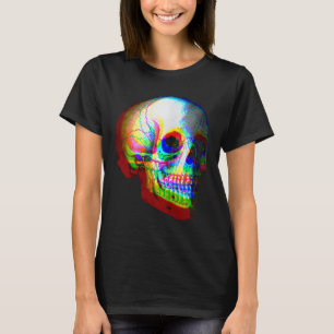 Skull Trippy Vaporwave Halloween Techno Rave Edm T-Shirt