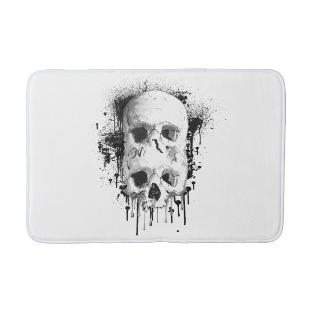 Skull Tropfen Black Ink Spritzer Graphic Badematte (Vorderseite)