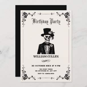 Skull tuxedo einladung