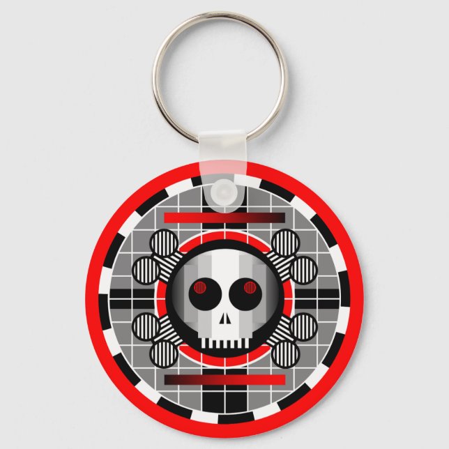 Skull TV Round Schlüsselanhänger (Vorderseite)