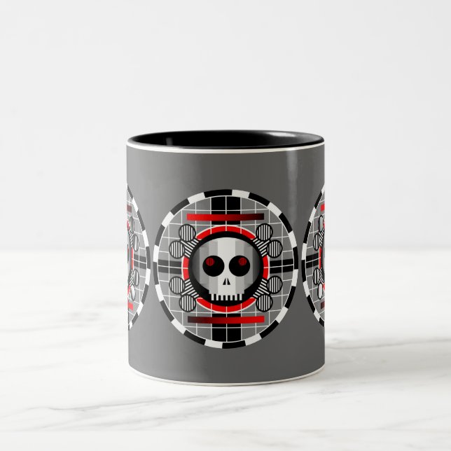 Skull TV Runde Tasse grau (Mittel)