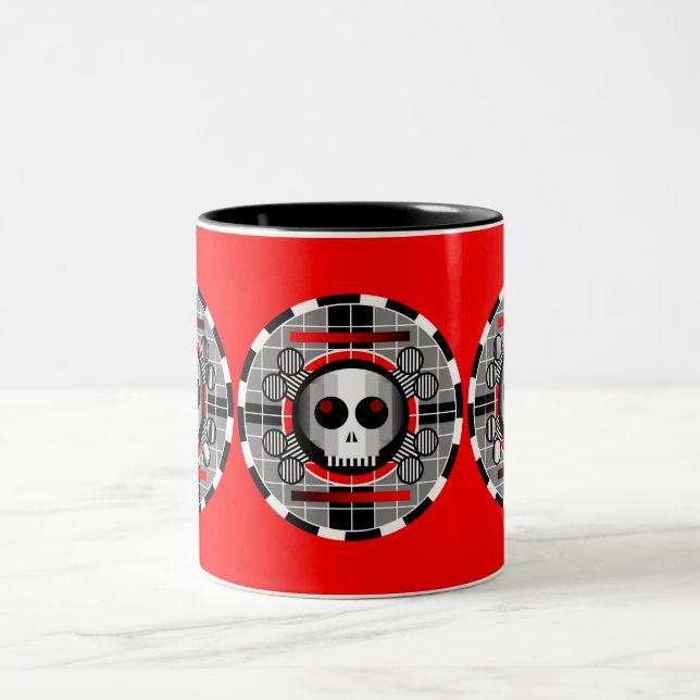 Skull TV Runde Tasse rot (Mittel)