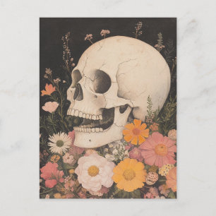 Skull und Blume Postkarte