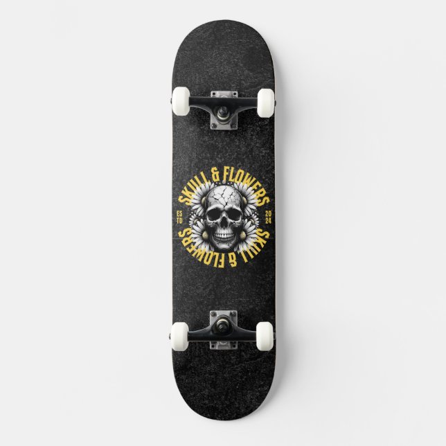 Skull und Blume Skateboard (Vorderseite)