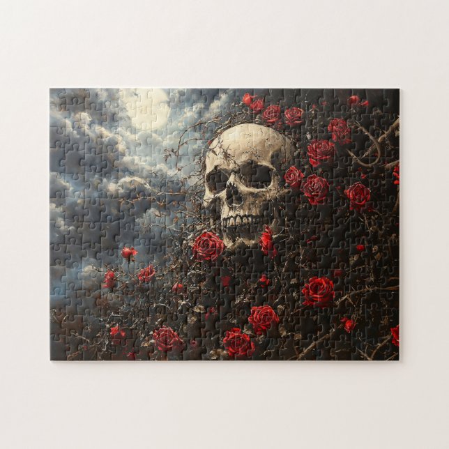 Skull und Crimson-Rose (Horizontal)